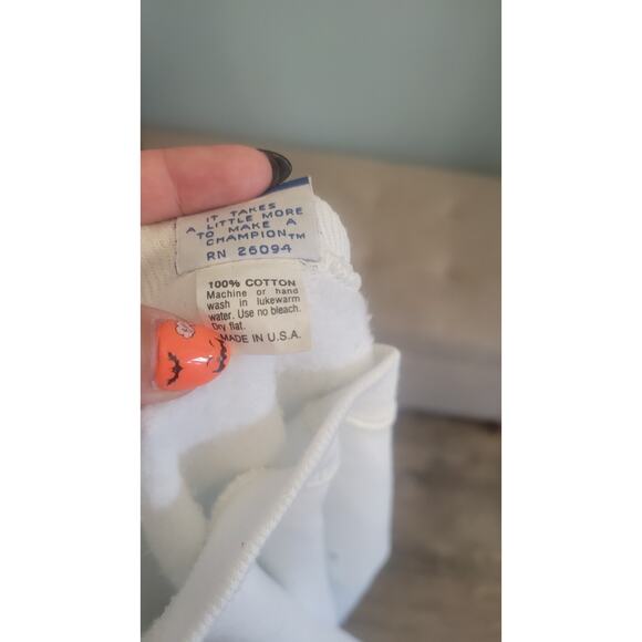 Vintage Champion Reverse Weave Crewneck Sweatshirt White Large Made in USA... - Picture 6 of 13